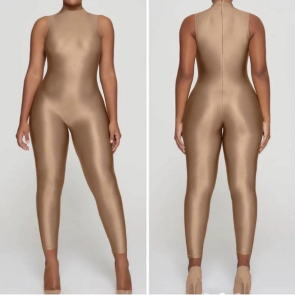 1. NWT SKIMS SHINE SPANDEX JERSEY CATSUIT IN SIENNA - Picture 2 of 7